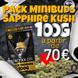 Mini Buds CBD 100G Sapphire Kush à 70€ pour la braderie de Noël